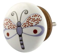 White Base Bee Ceramic Flat Dresser Knob Online